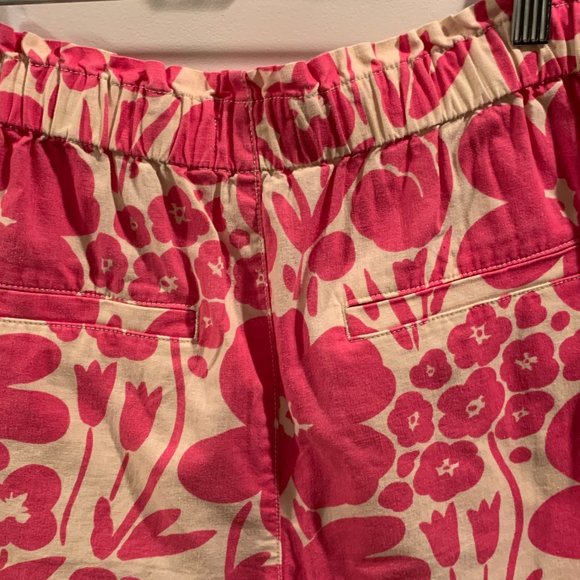 4/$20 Uniqlo Marimekko Pink Floral High Waisted Linen Blend Shorts, Size Small - Picture 8 of 12